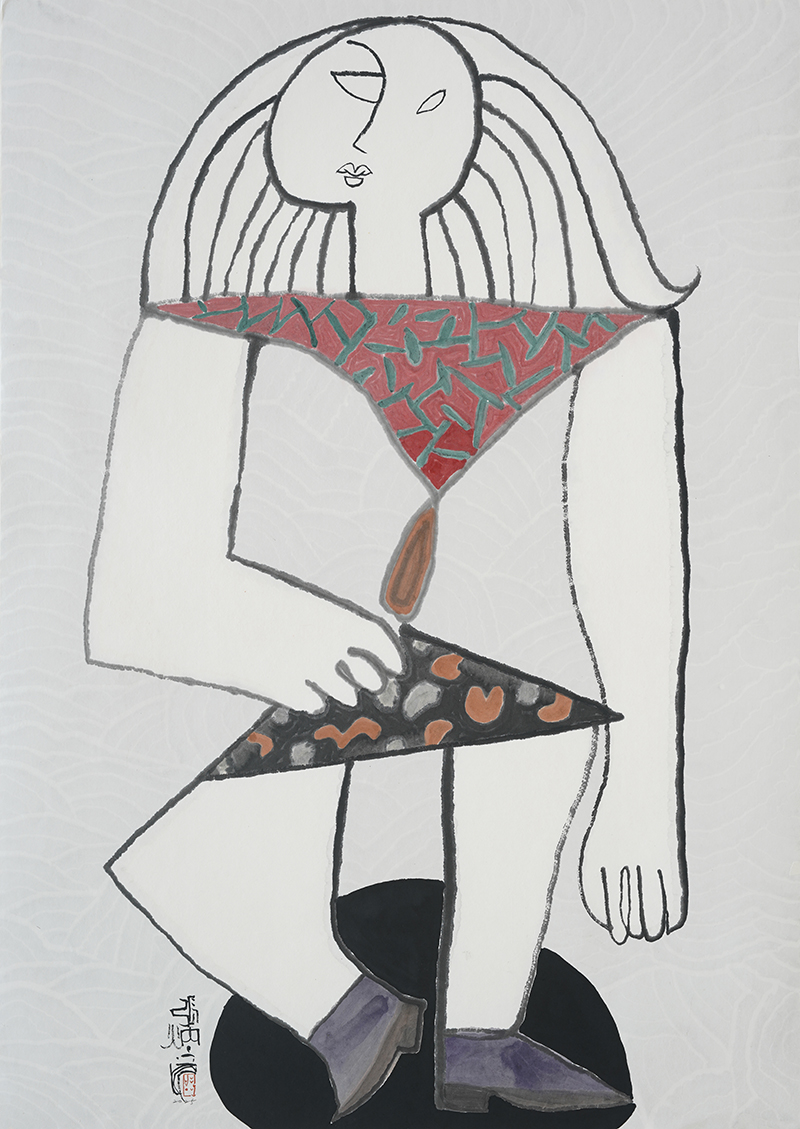 Jang Byeong Eun · Eastbrush · 张炳彥 · figure · ink_and_light_color_on_paper · 1030mm_x_728mm · 2025